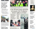 La tapa de uno de los diarios más importantes de Chile.
